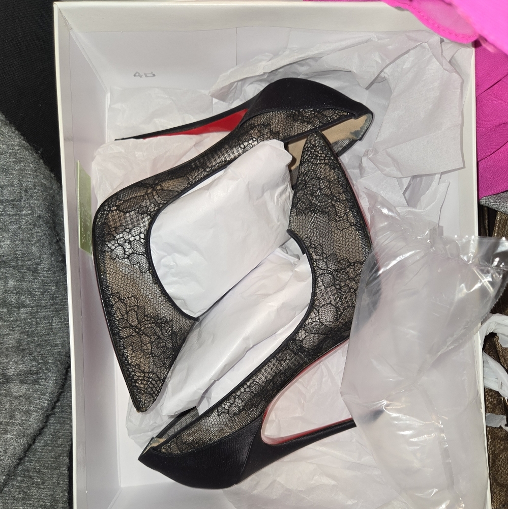 Christian louboutin lace heels